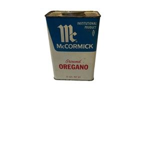Vintage McCormick Schilling Spices Oregano‎ Tin 15 oz Institutional Size Antique